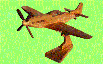 P-51 Mustang - Wooden toy - Holzspielzeug - Drevené hračky